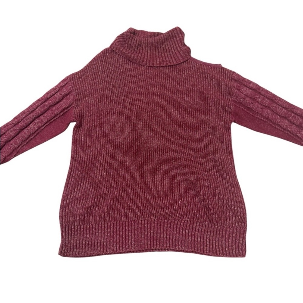 Torrid Maroon Metallic Cable Knit Pullover Cold Shoulder Sweater Size 1X - Picture 6 of 11